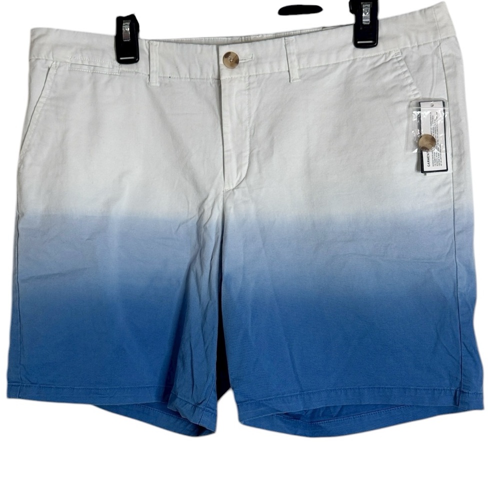 Gap Factory Khakis Boyfriend Low Waist White-to-Blue Gradient Shorts size 16